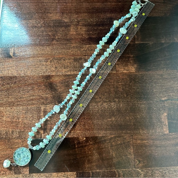 Italian made Roman glass beaded necklace, 22in - Picture 8 of 9